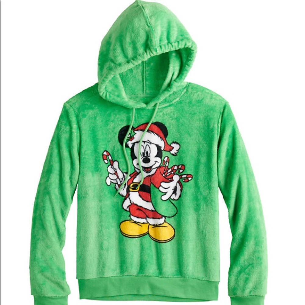 Disney Mickey Mouse. Santa Mickey Fuzzy Hoodie.
